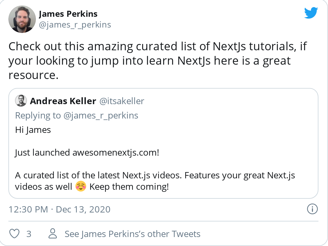 James Perkins Tweet